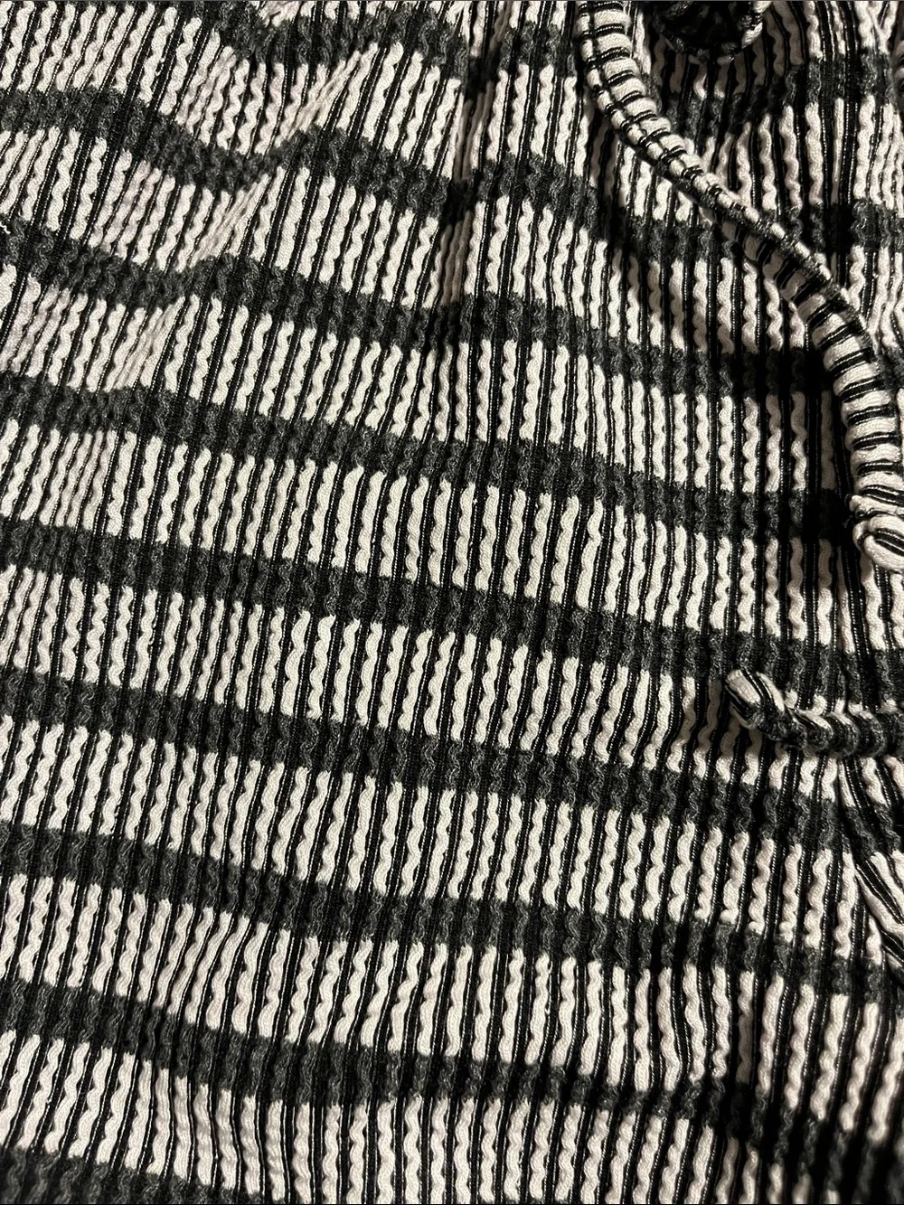 Zenana Outfitters Black and White Striped Two-Piece Lounge Set - Picture 3 of 5